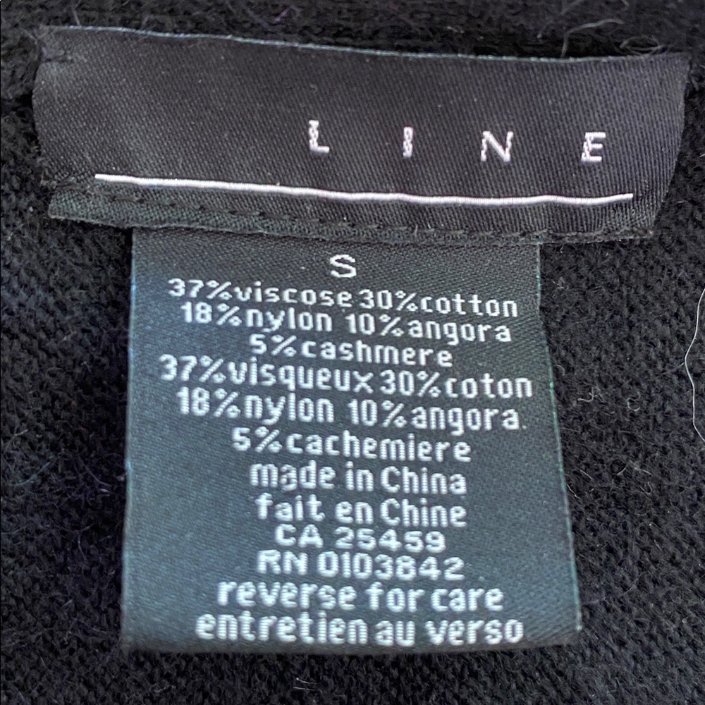 LINE The Label Cashmere Blend Open-Front Draped Maxi Cardigan Black Small - Picture 6 of 8